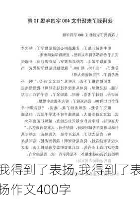 我得到了表扬,我得到了表扬作文400字