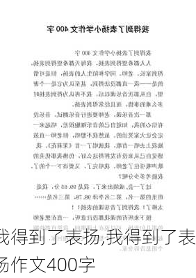 我得到了表扬,我得到了表扬作文400字