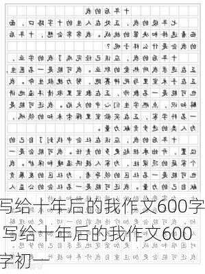 写给十年后的我作文600字,写给十年后的我作文600字初一